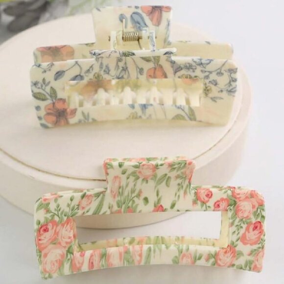 Accessories - Hair Clips for Women - 4 Inch Large Claw Clips with Strong Hold Jaw, Cute Square